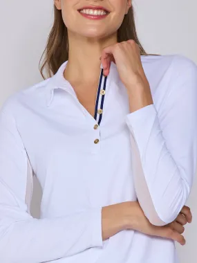 Button Down Long Sleeve Polo Sweat Absorbing Lining