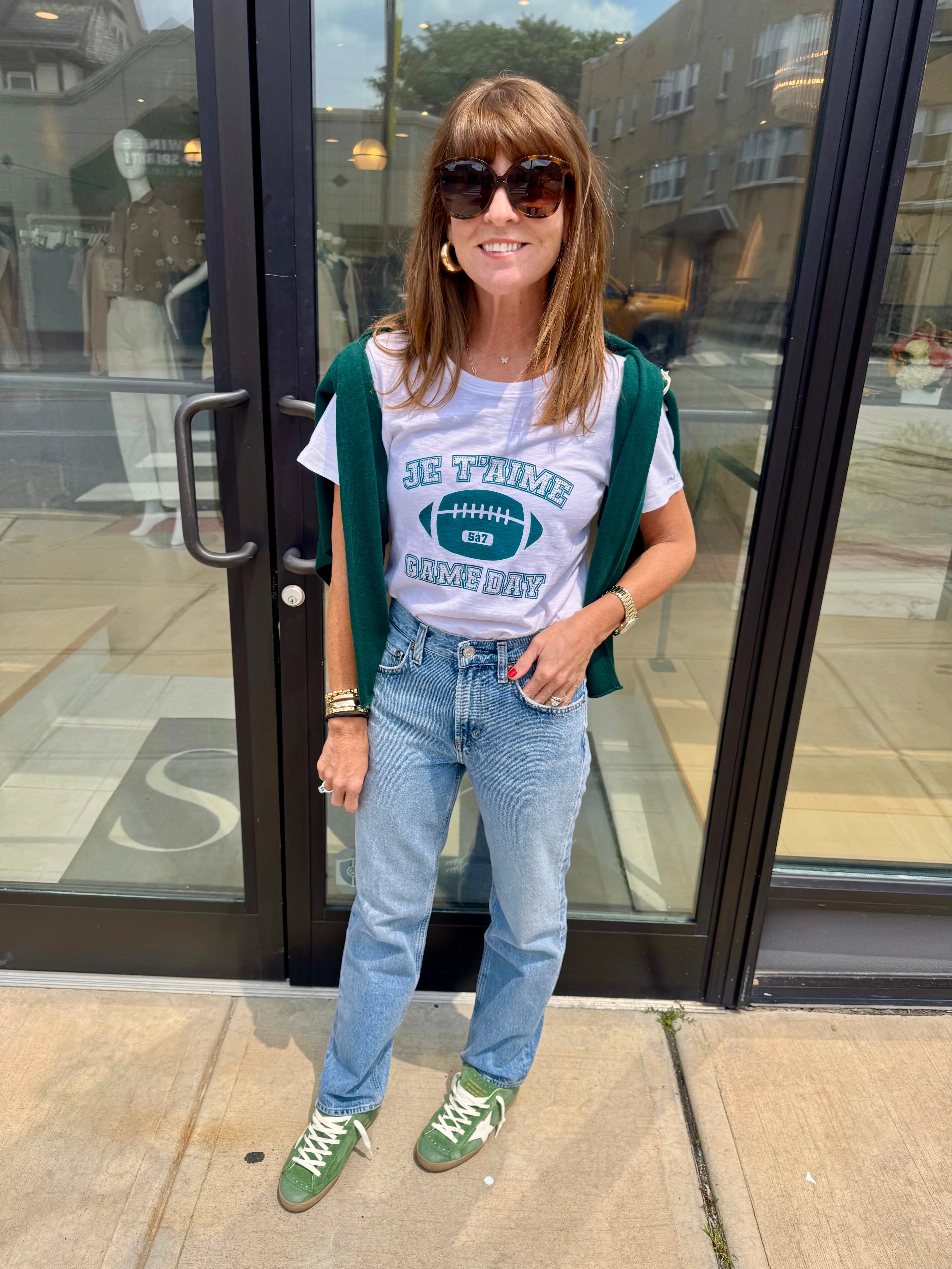 Flexible Waistband CINQ A SEPT GAME DAY SHRUNKEN TEE