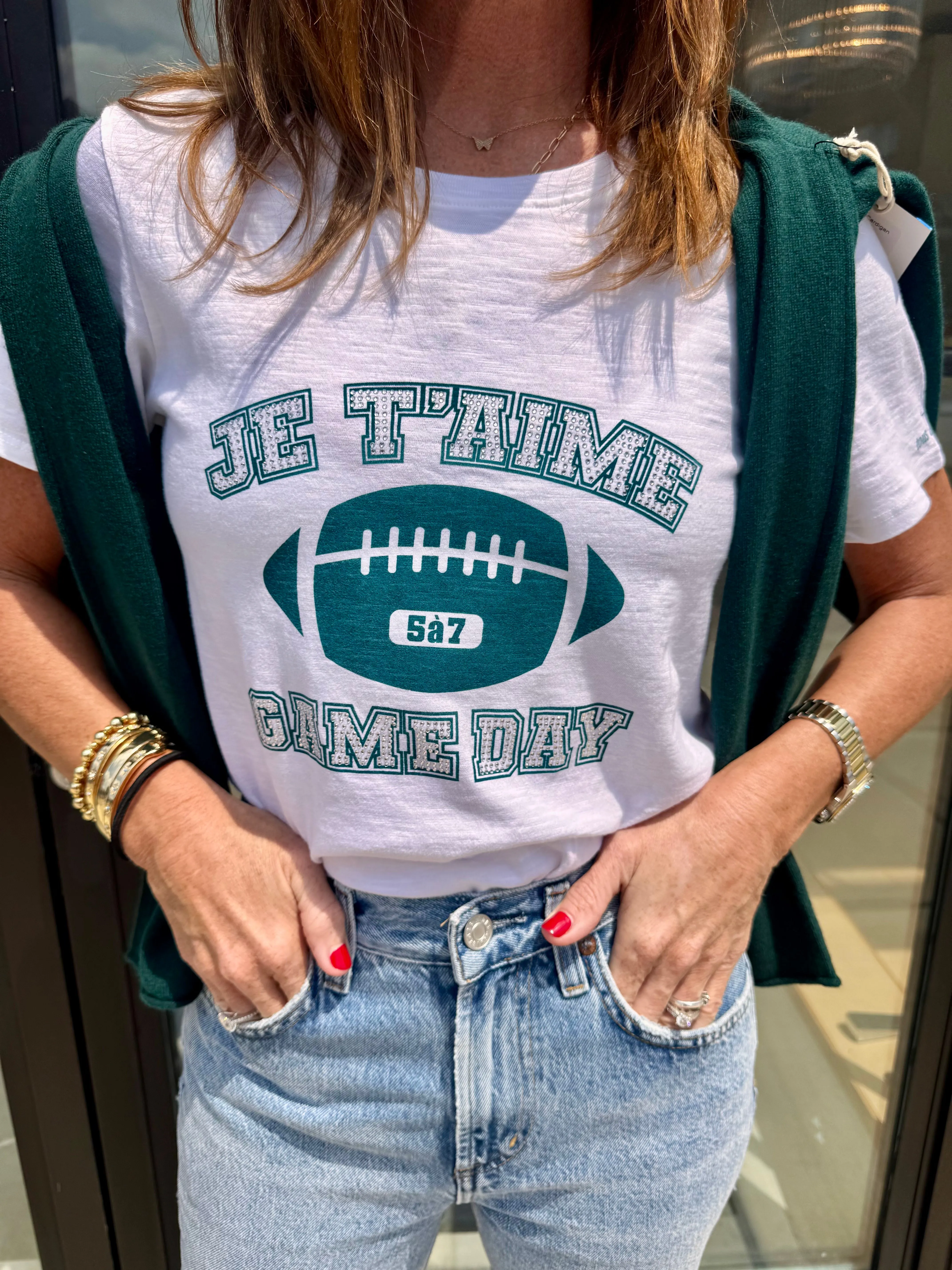 Simple Pullover High Stretch Fabric CINQ A SEPT GAME DAY SHRUNKEN TEE