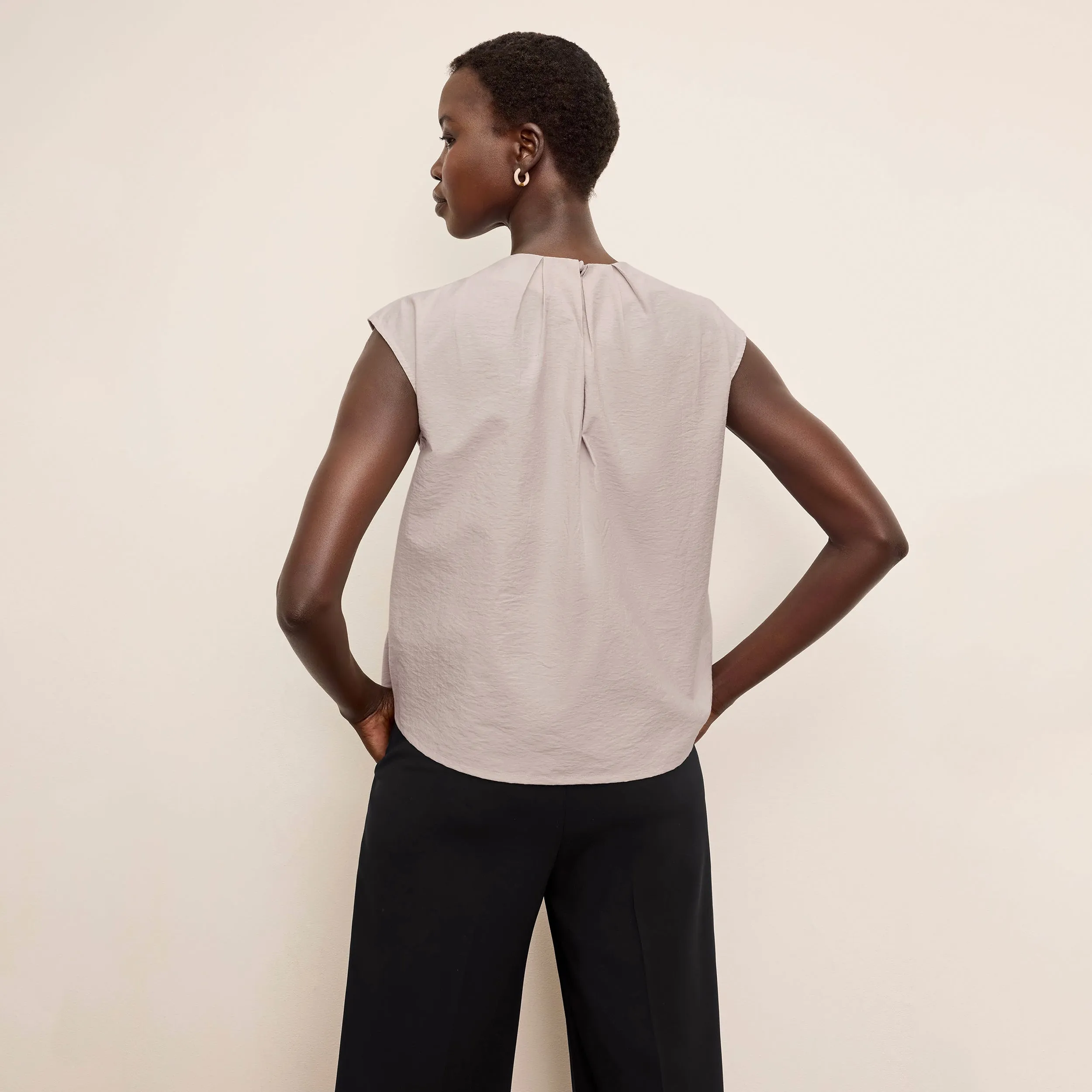 HeatSealed Seams Reflective Accent Stripes Nika Summer Friday Top - Voile :: Quartz