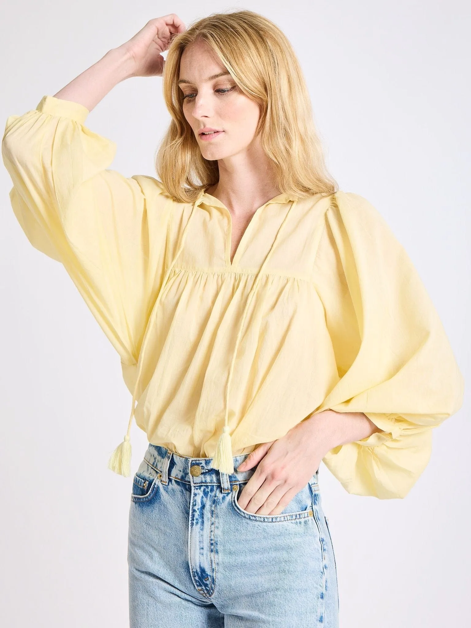 Charlie Top in Buttercream YarnDye Technique