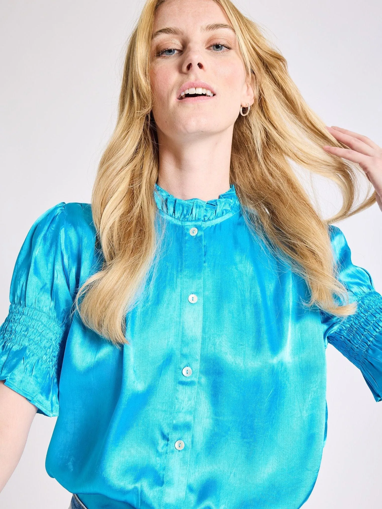 Marnie Top in Ocean Resilient Elasticity Summer Wardrobe