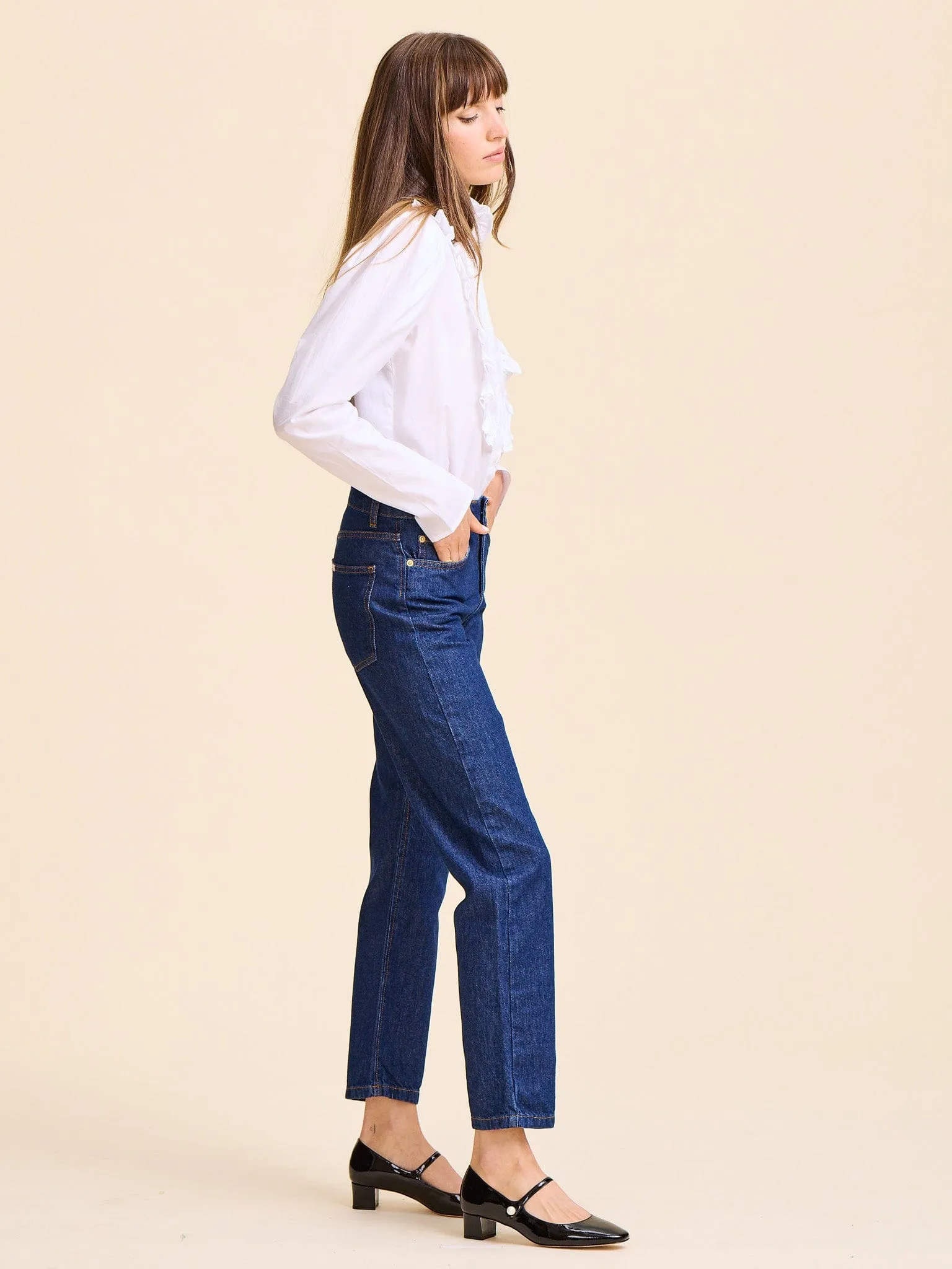 Jolie Top in White Breathable mesh panel AntiPilling Technology