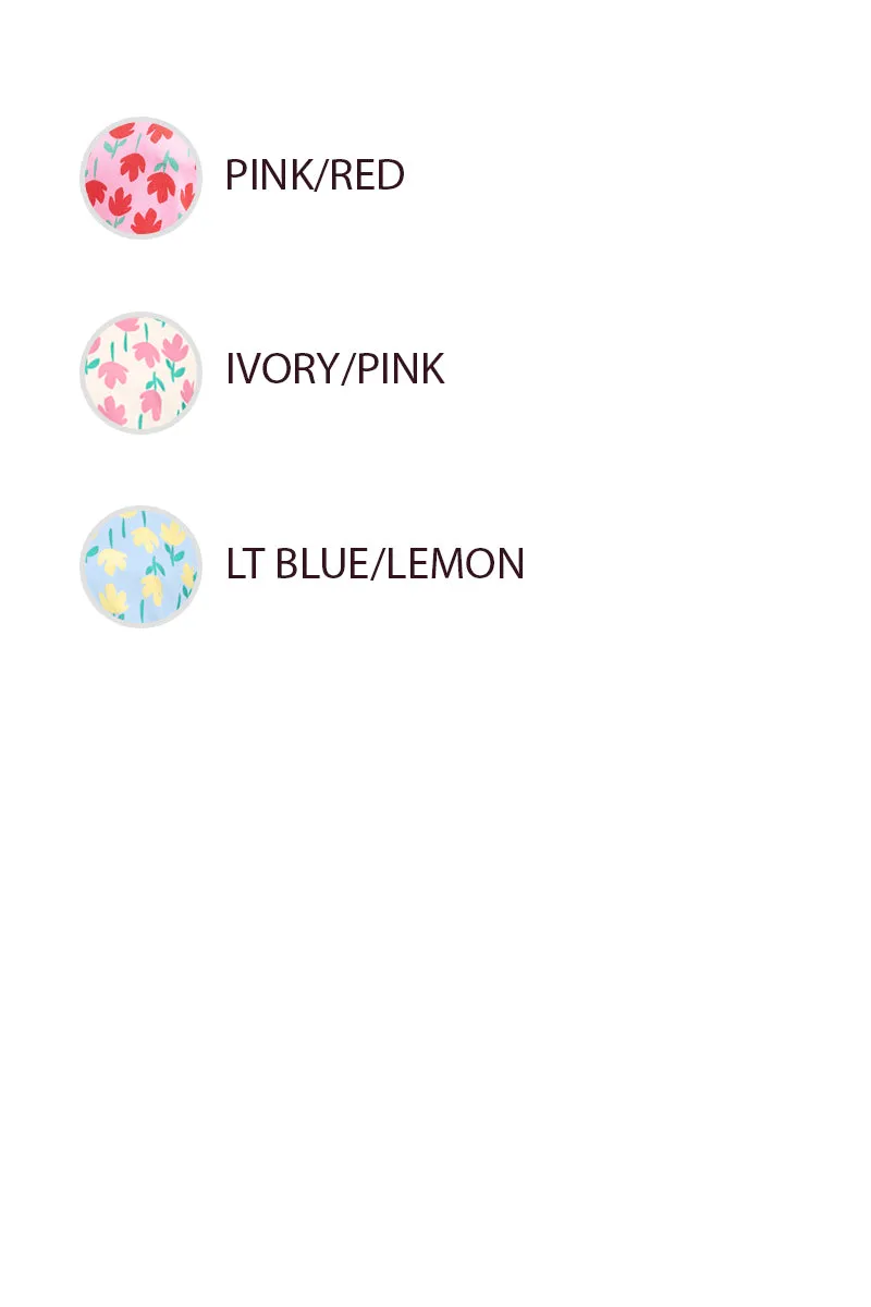 Soft Touch IT1126S-04M | FLOWER RPINTED THERMAL PUFF SLEEVES TOP