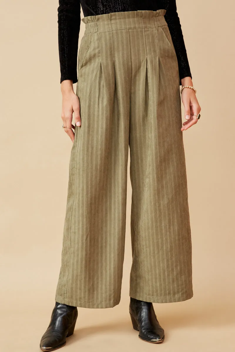 MoistureControlLiner Paberbag Waist Striped Wide Leg Pants