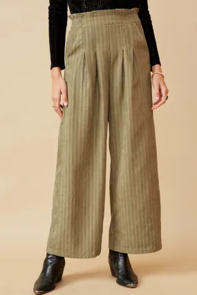 MoistureControlLiner Paberbag Waist Striped Wide Leg Pants