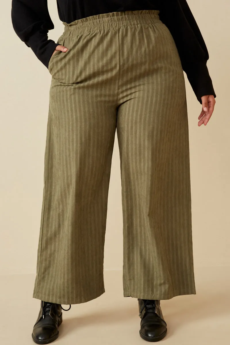 Paberbag Waist Striped Wide Leg Pants Durable Construction