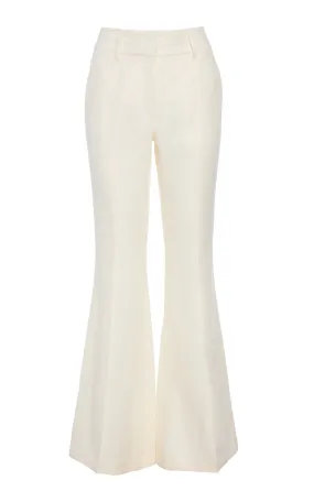 Summer Sweater Rhein Flare Pant in Ivory Linen Twill