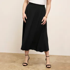 Stylish Choice Ara Midi Skirt - Light Jersey  :: Black