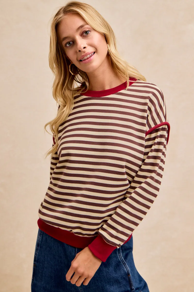 Hollow Fiber Fill HighVisibility Trims IT4874S-01 | STRIPE TERRY WITH CONTRAST BINDING TOP