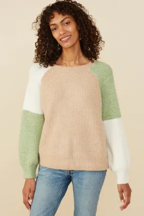 Asymmetric Color Block Pullover Sweater Compression Fit Design