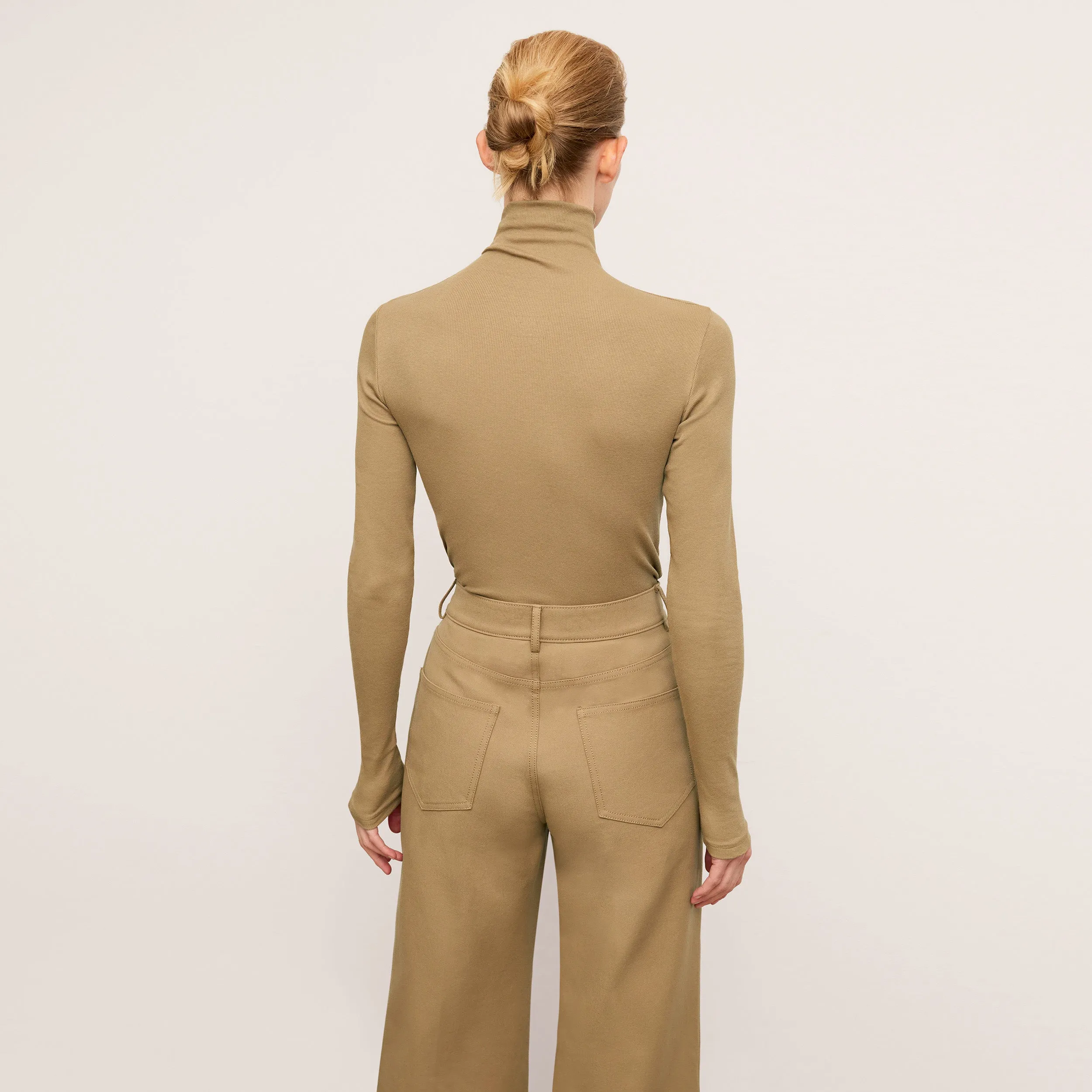 Axam Layering Turtleneck - Organic Ribbed Pima Cotton :: Saddle Unisex style