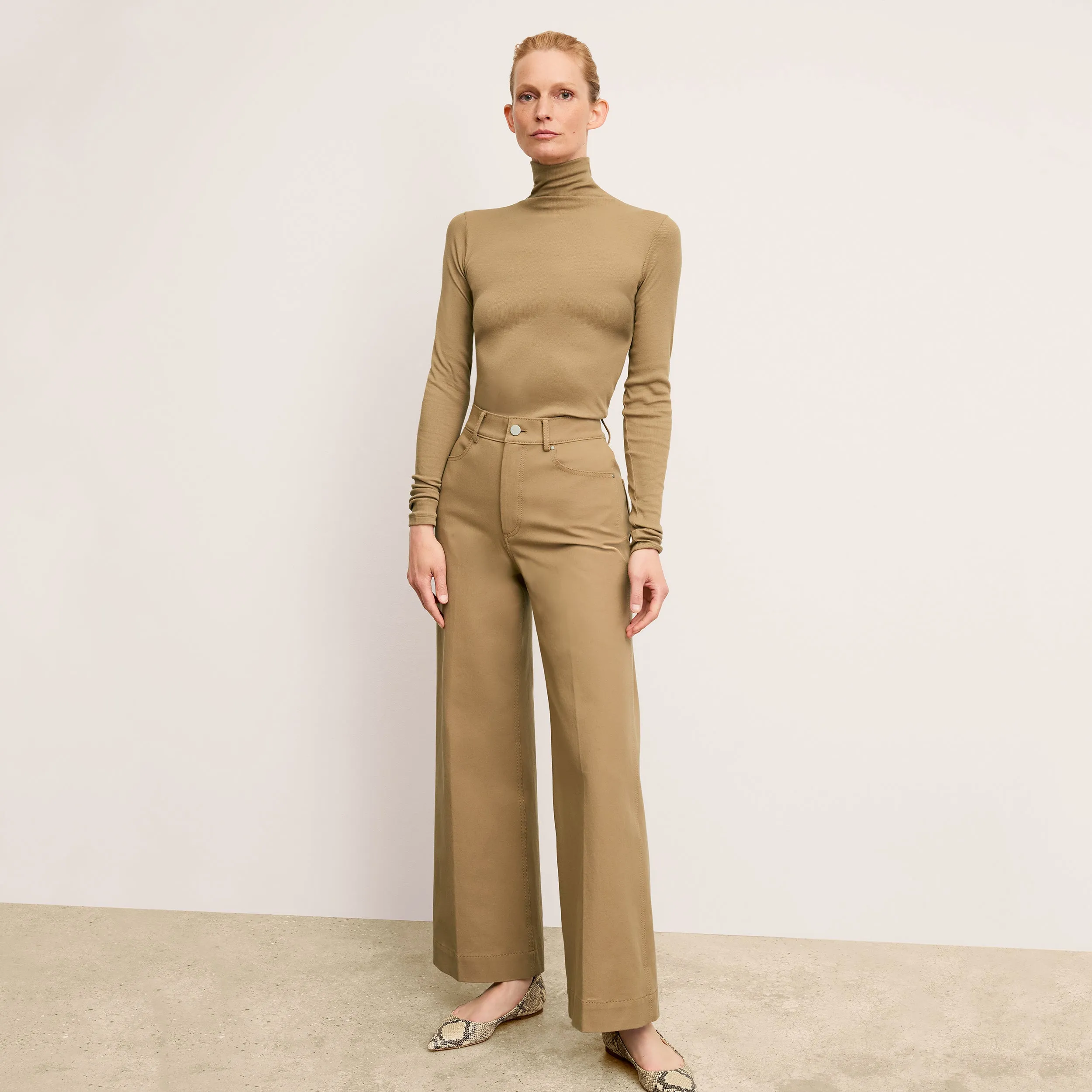 Axam Layering Turtleneck - Organic Ribbed Pima Cotton :: Saddle Fun Prints