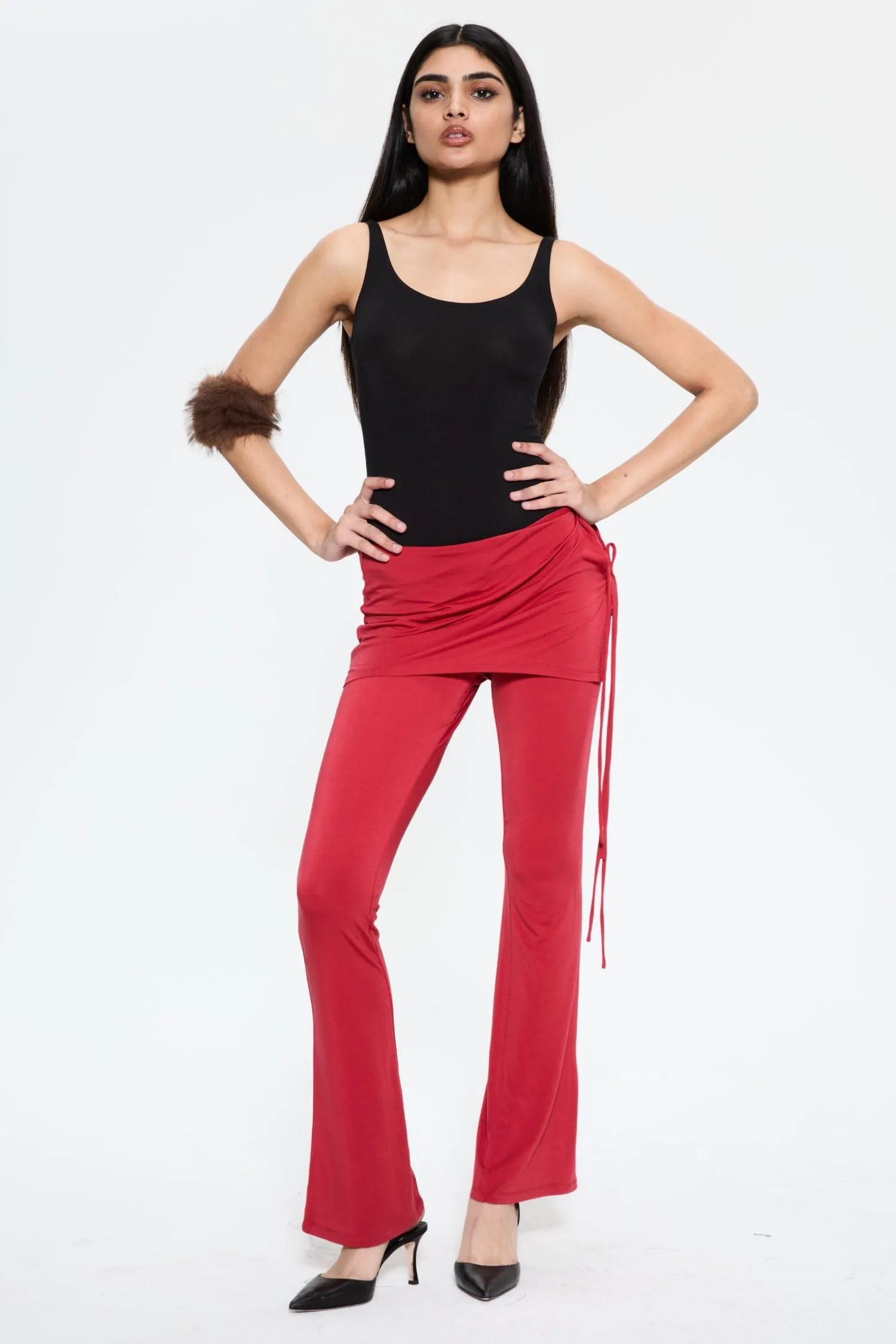 Flexible Hemline KALI PANT - BURGUNDY