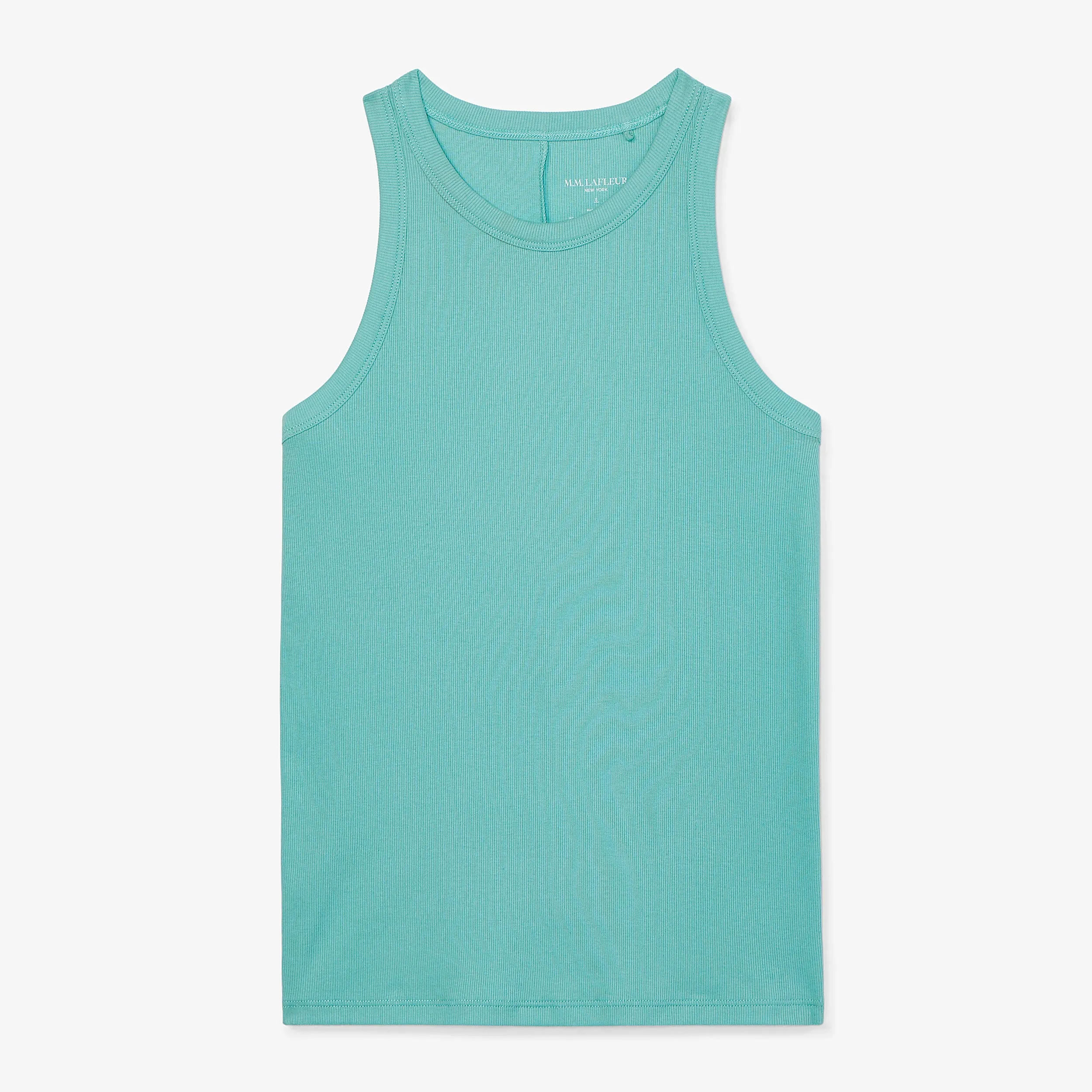 Stylish and Fun Aubry Layering Tank - Organic Ribbed Pima Cotton :: Aqua