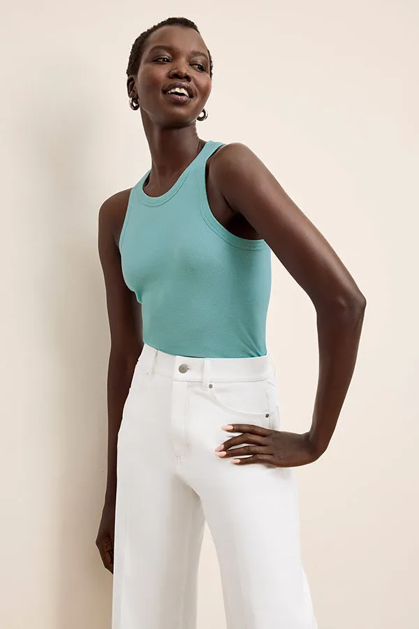 Aubry Layering Tank - Organic Ribbed Pima Cotton :: Aqua Moisture Management Technology Chic Trend