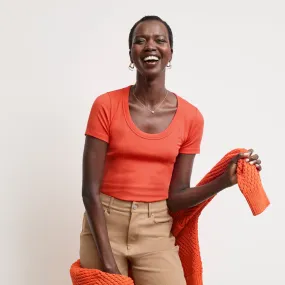 Hypoallergenic Textile Avi Scoopneck T-Shirt - Organic Ribbed Pima Cotton :: Marmalade