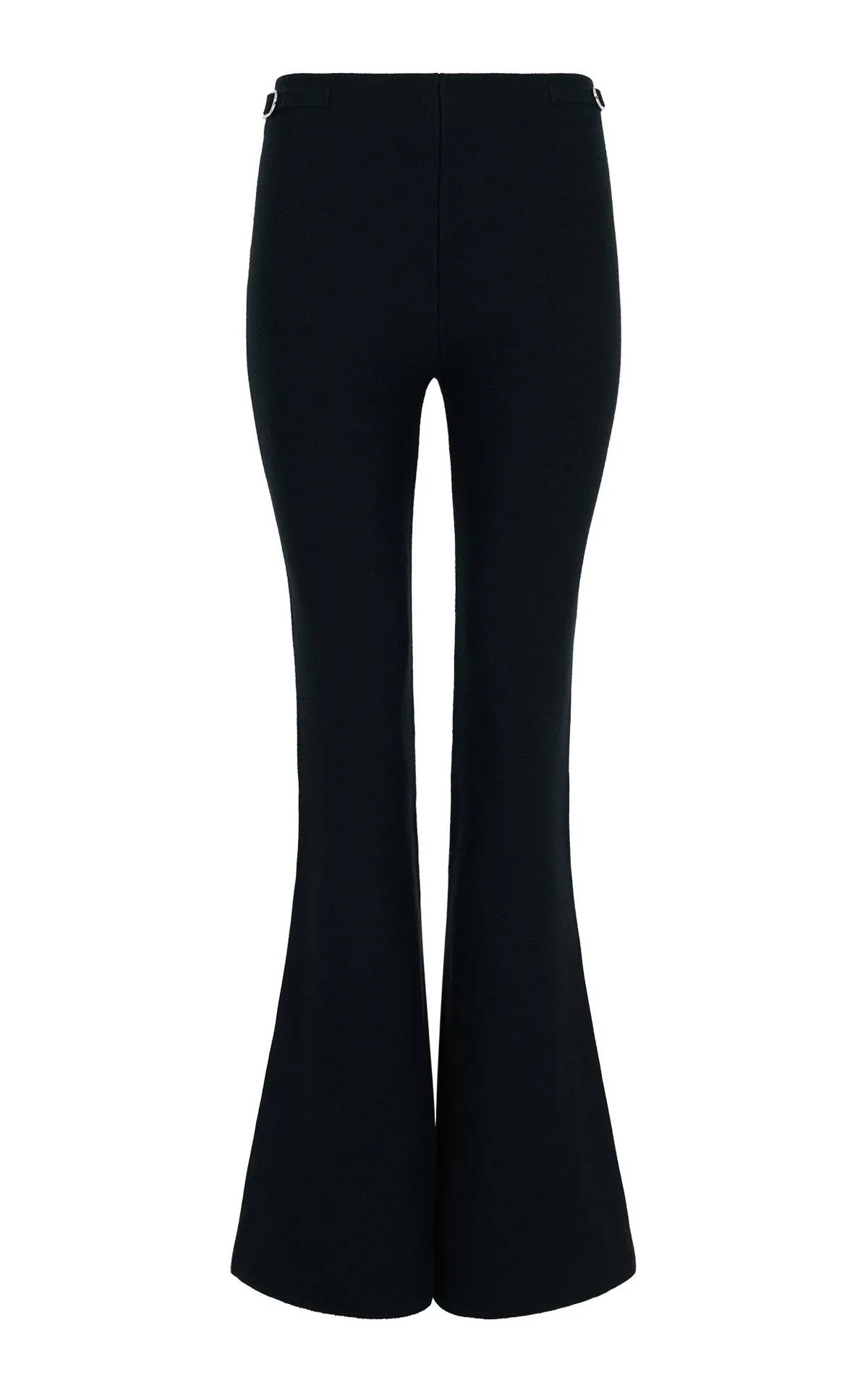 Versatile Layering Cut Ayala Flare Cropped Knit Pant in Black Merino Wool Cashmere