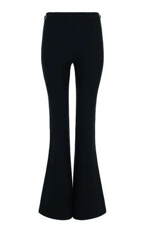 Versatile Layering Cut Ayala Flare Cropped Knit Pant in Black Merino Wool Cashmere