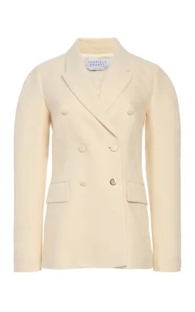 OdorResistant Coating Hypoallergenic Lining Sedna Blazer in Ivory Silk Tweed
