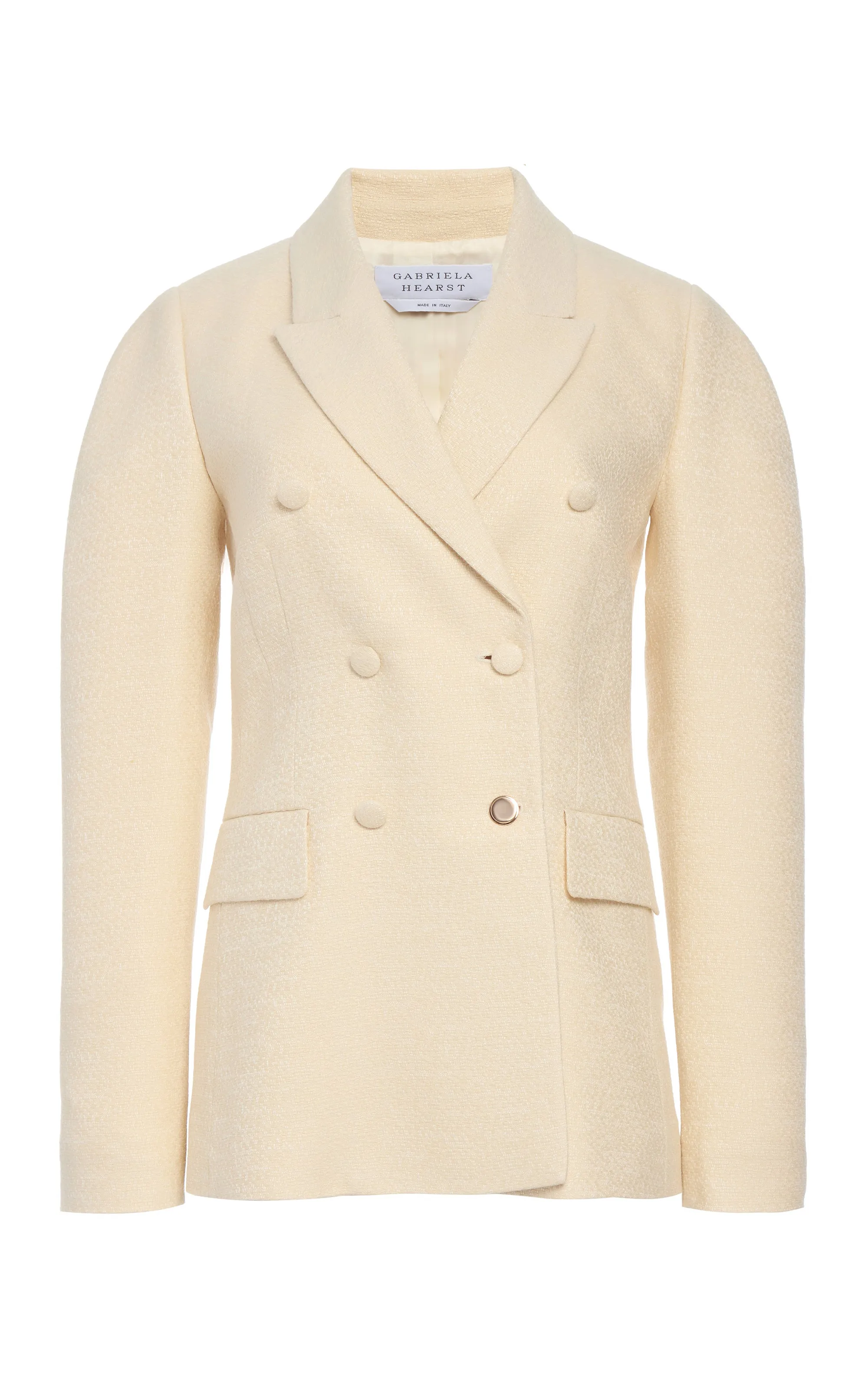 OdorResistant Coating Hypoallergenic Lining Sedna Blazer in Ivory Silk Tweed