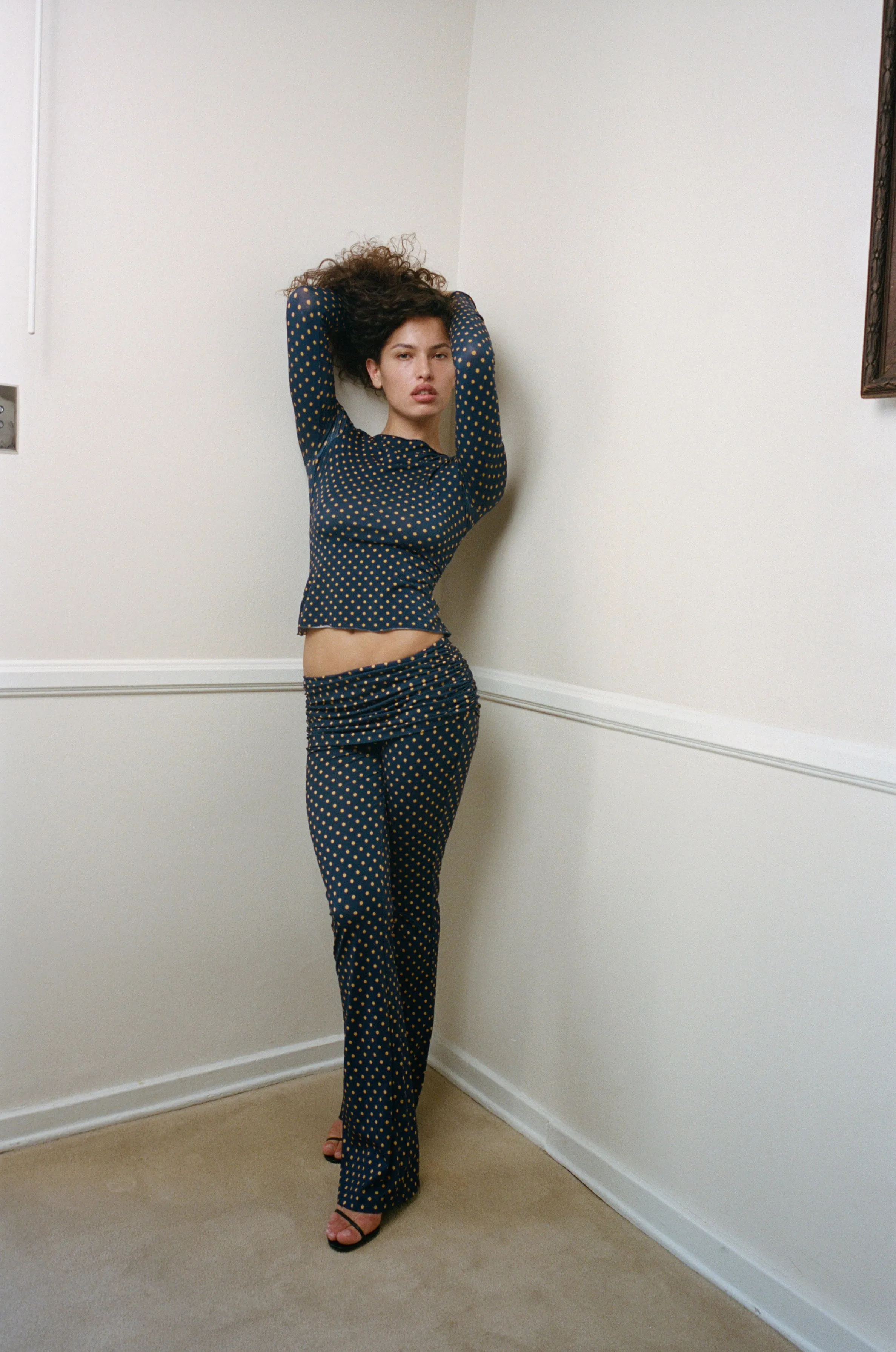 ALANA PANT - POLKA DOT Anti Pill Surface Light Reflective Printing