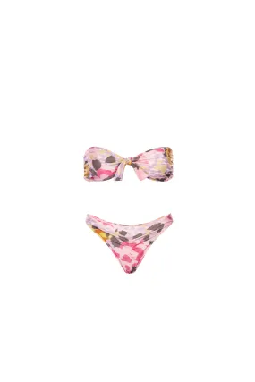 BASTIA BIKINI TOP   BAMBI BOTTOM - NEON FLORAL BondedShoulder