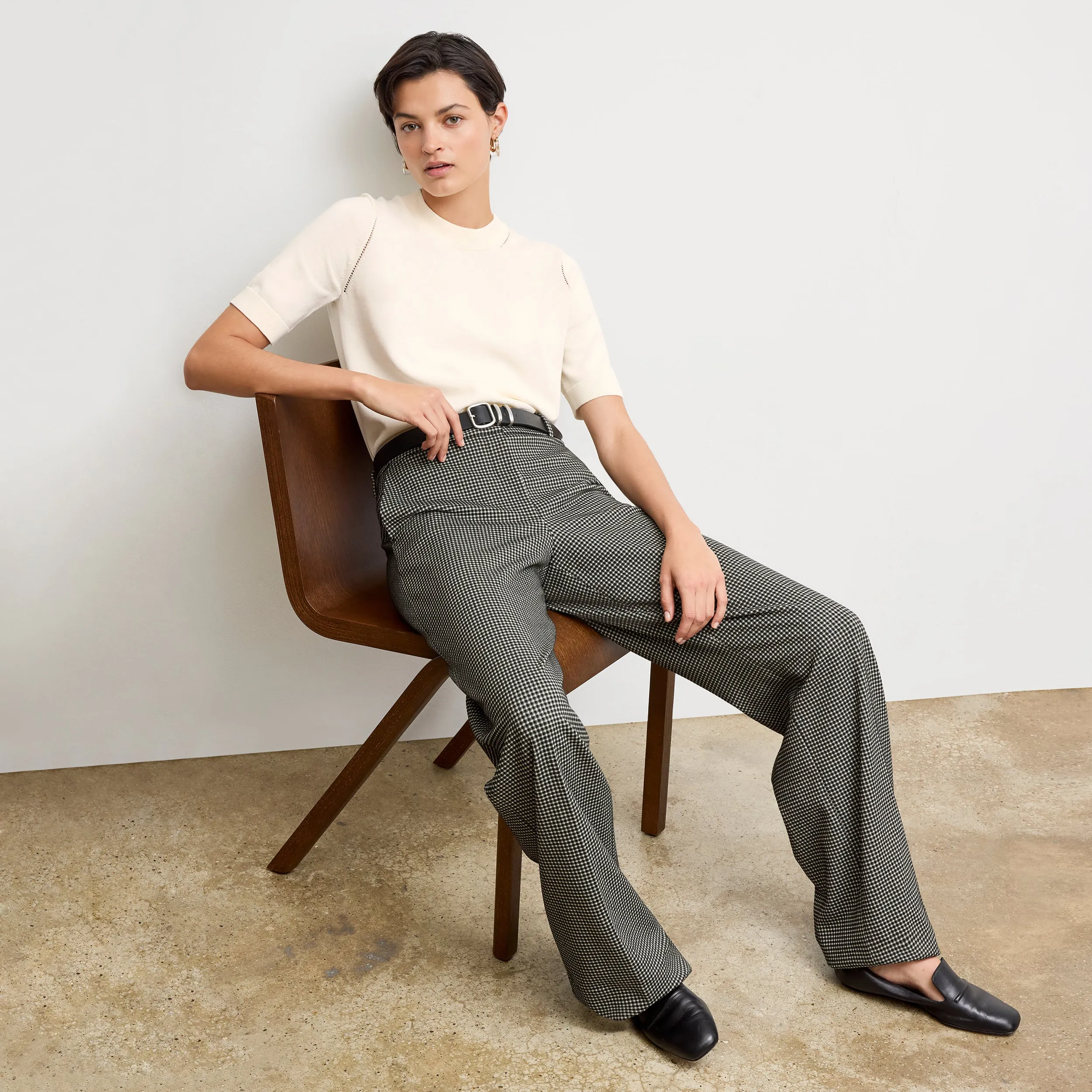 ReflectiveTrim Becca Pointelle Tee - Cotton Silk Knit :: Ivory