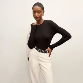 Beck Sweater - Ribbed Merino  :: Black Layered Hem Detailing