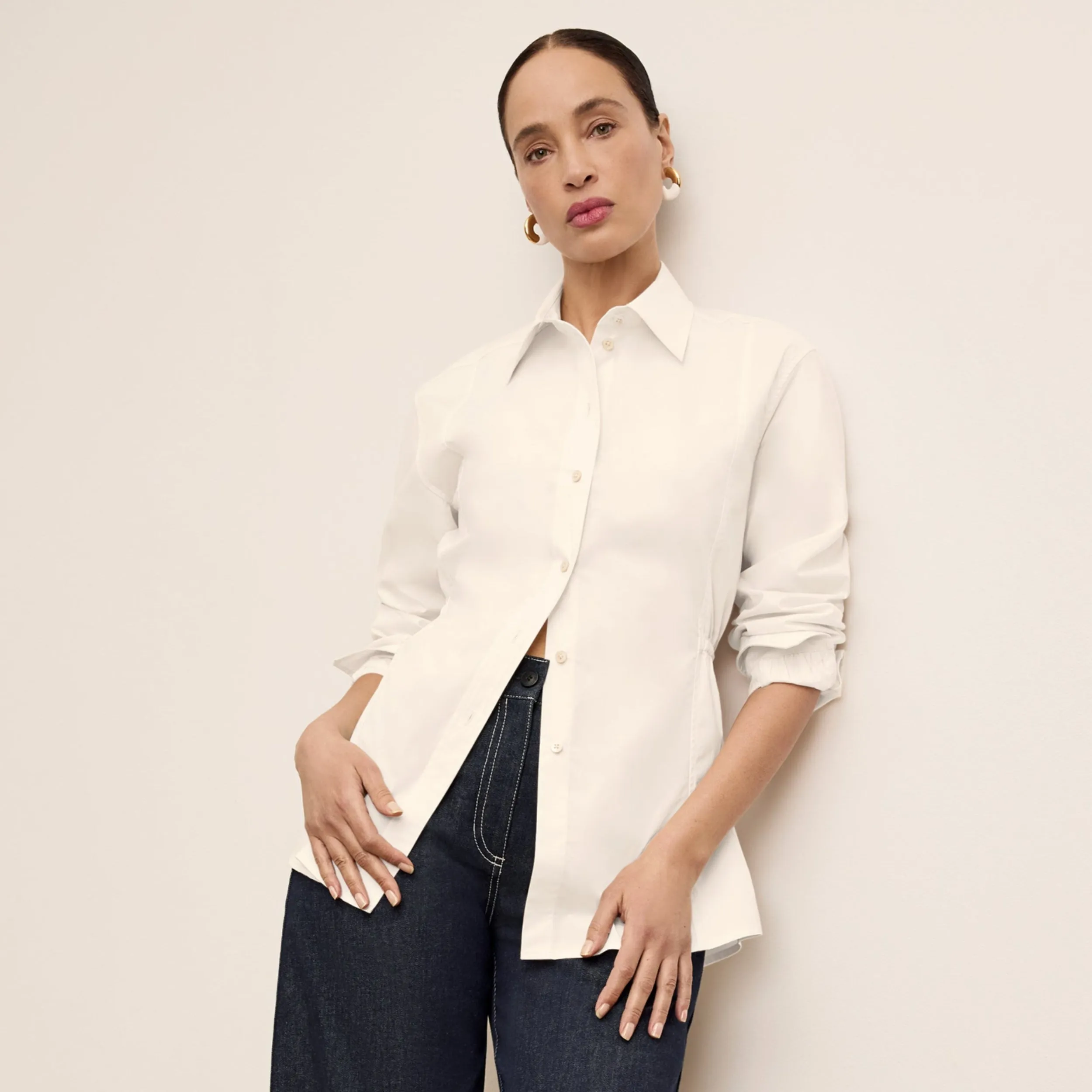 Summer Dress Bentley Al Fresco Shirt - Cotton Poplin :: Eggshell