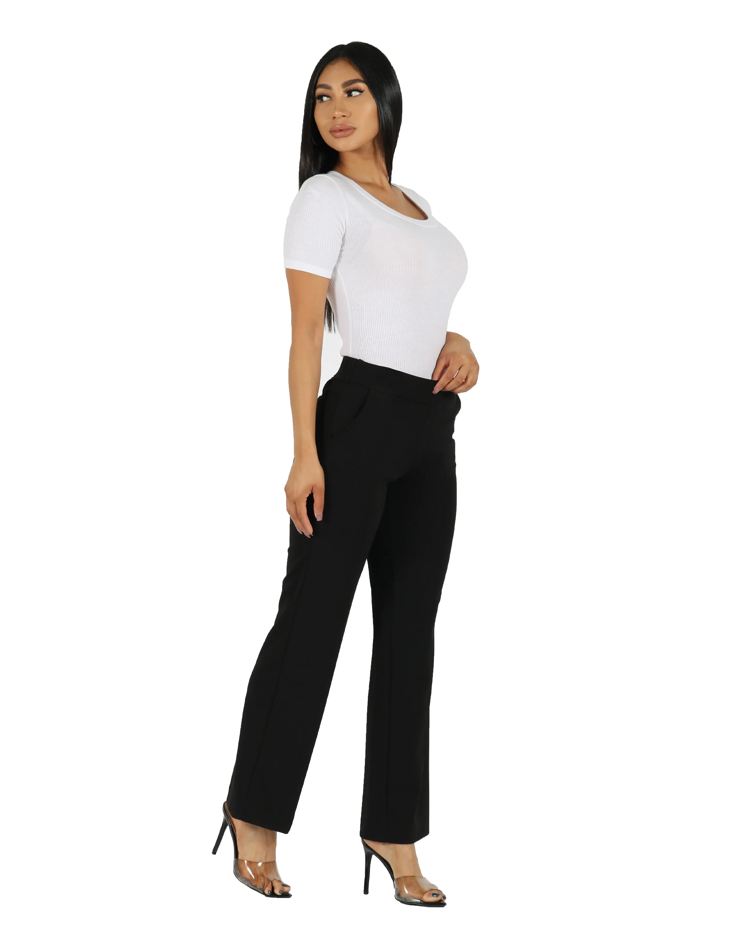 Best Dressed Knit Crepe Solid Pull On Wide Leg Trouser Anti Pilling Textile