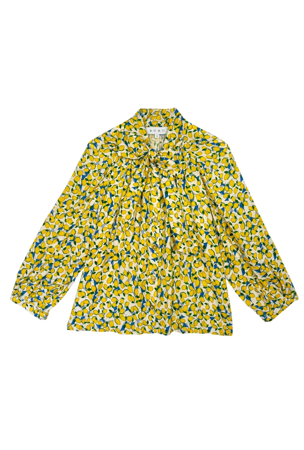 ContrastTipping Big Bow Blouse - Limoncello