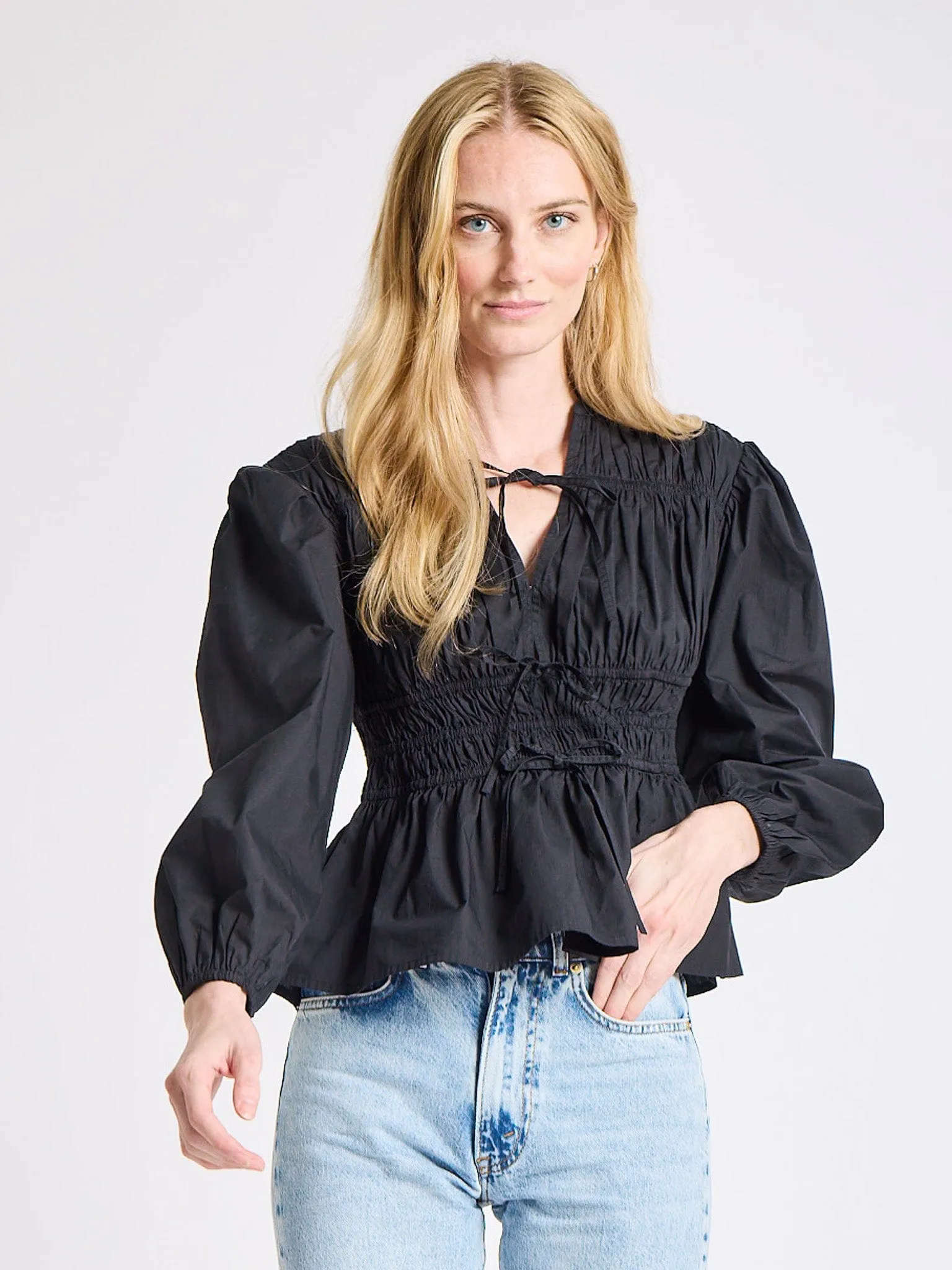Ella Top in Black MoistureWicking Material
