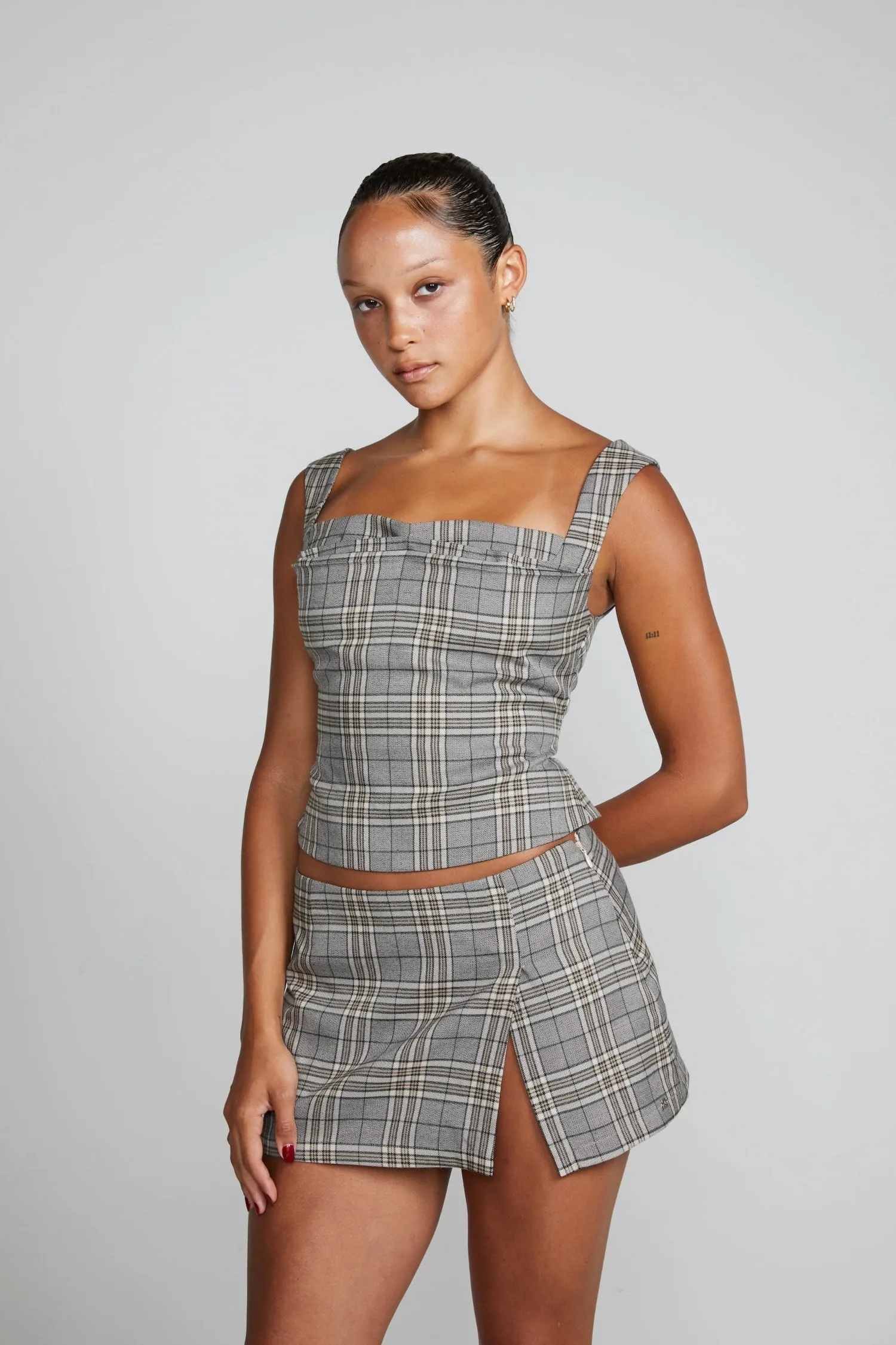 MICRO MINI SKIRT - PLAID Bonded Seam Innovation