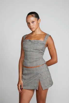 Fitted Blouse MICRO MINI SKIRT - PLAID
