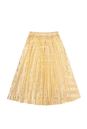 SAMPLE - Pleated Skirt - Gold TaperedLeg