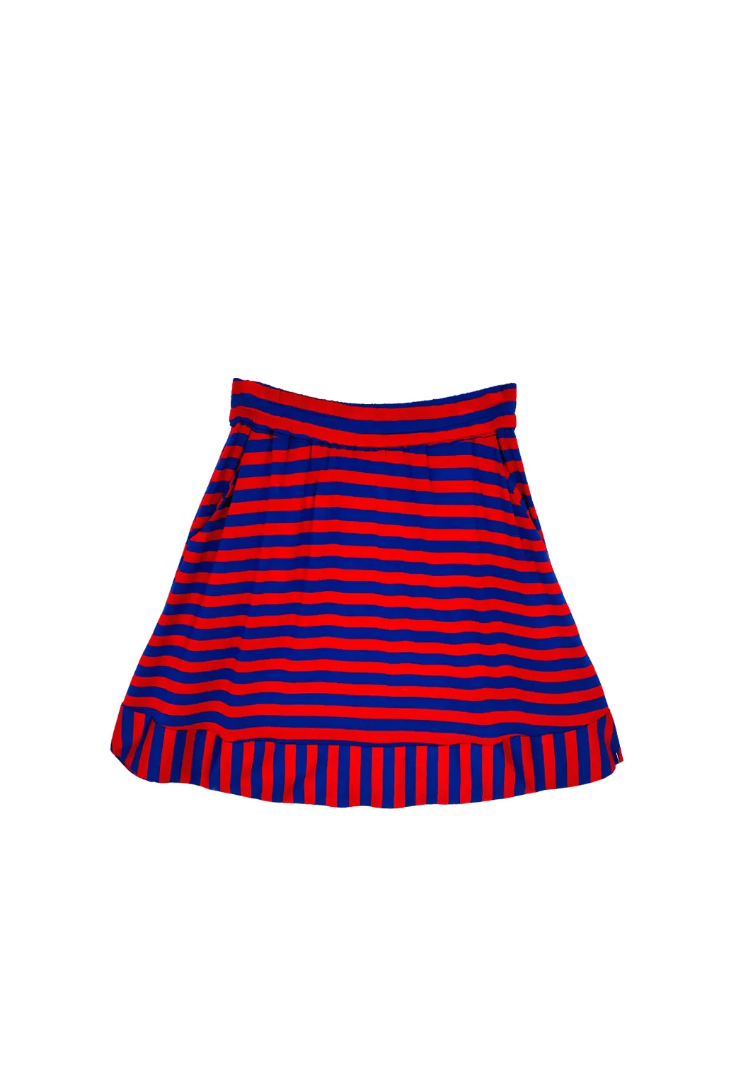 Everyday MINI Skirt  - Red & Blue Stripe Printed T-shirt