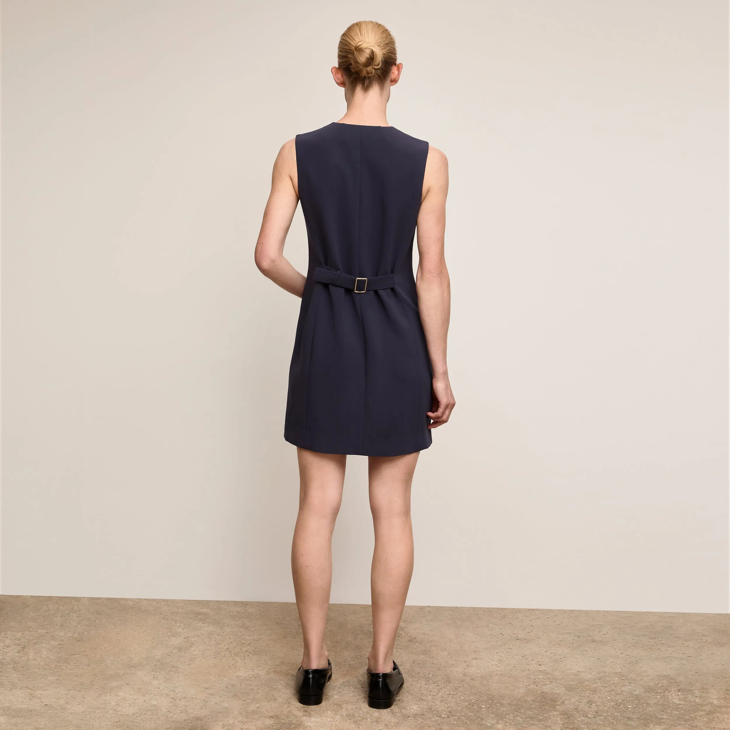 Blanca Vest Dress - Everyday Crepe with Topstitch :: Oxford Hygroscopic Inner Layer