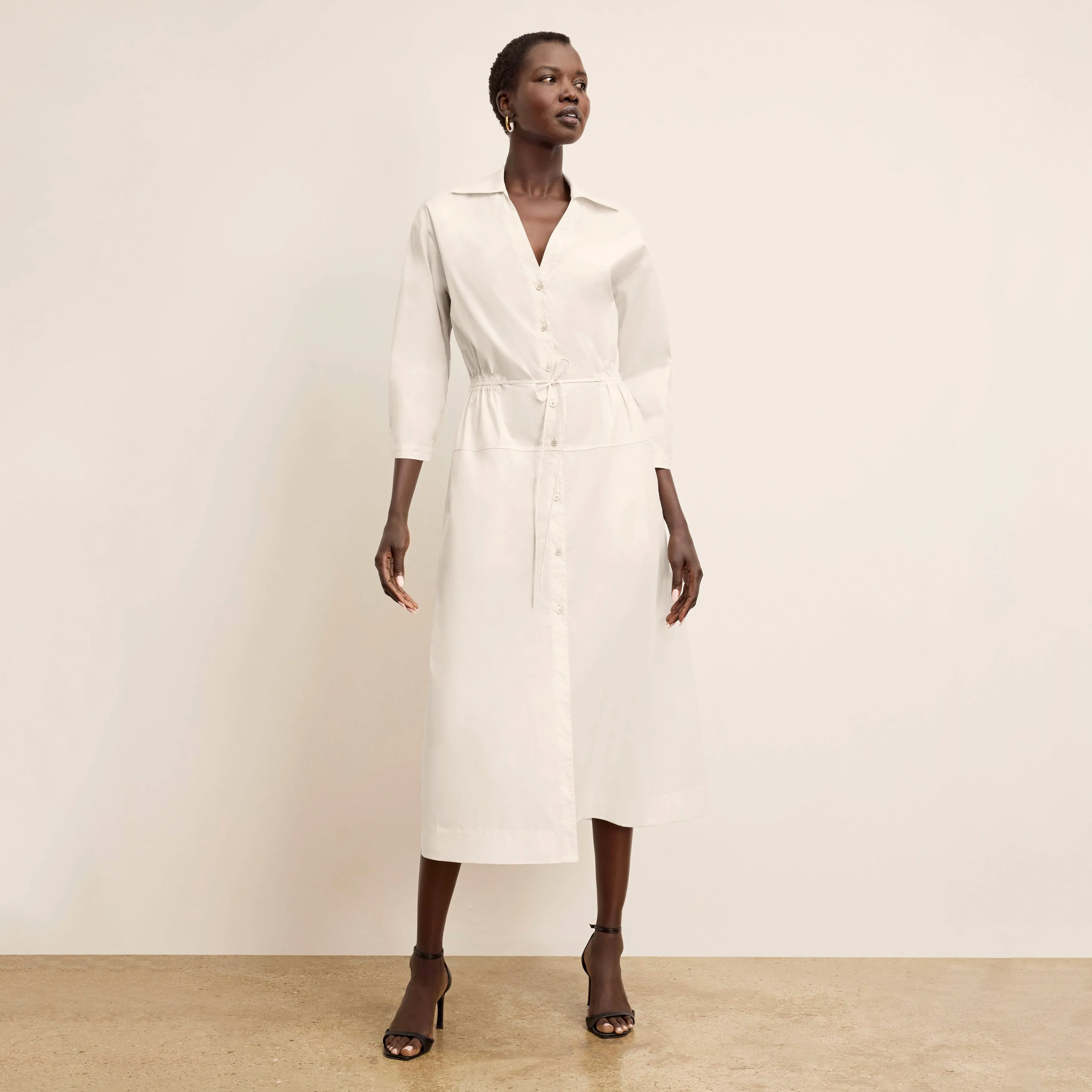 Boden Al Fresco Dress - Cotton Poplin :: Eggshell Bound Edges LowImpact Dye Process