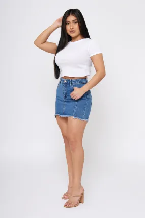 Low Impact Dye Keep It Real Denim Mini Skirt