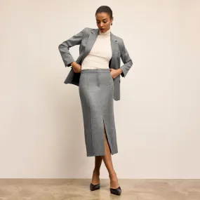 Meghan Midi Skirt - Heritage Tweed :: Gray Multi Organic Cotton high contrast