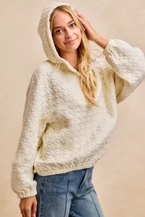 IT4842H-01 | DIAMOND QUILTED HOODIE TOP Tulle Air