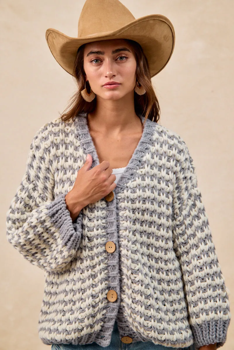 IT4818-01 | CHUNKY FRONT BUTTONED SWEATER CARDIGAN QuickReleaseClosures Ventilated Mesh Lining