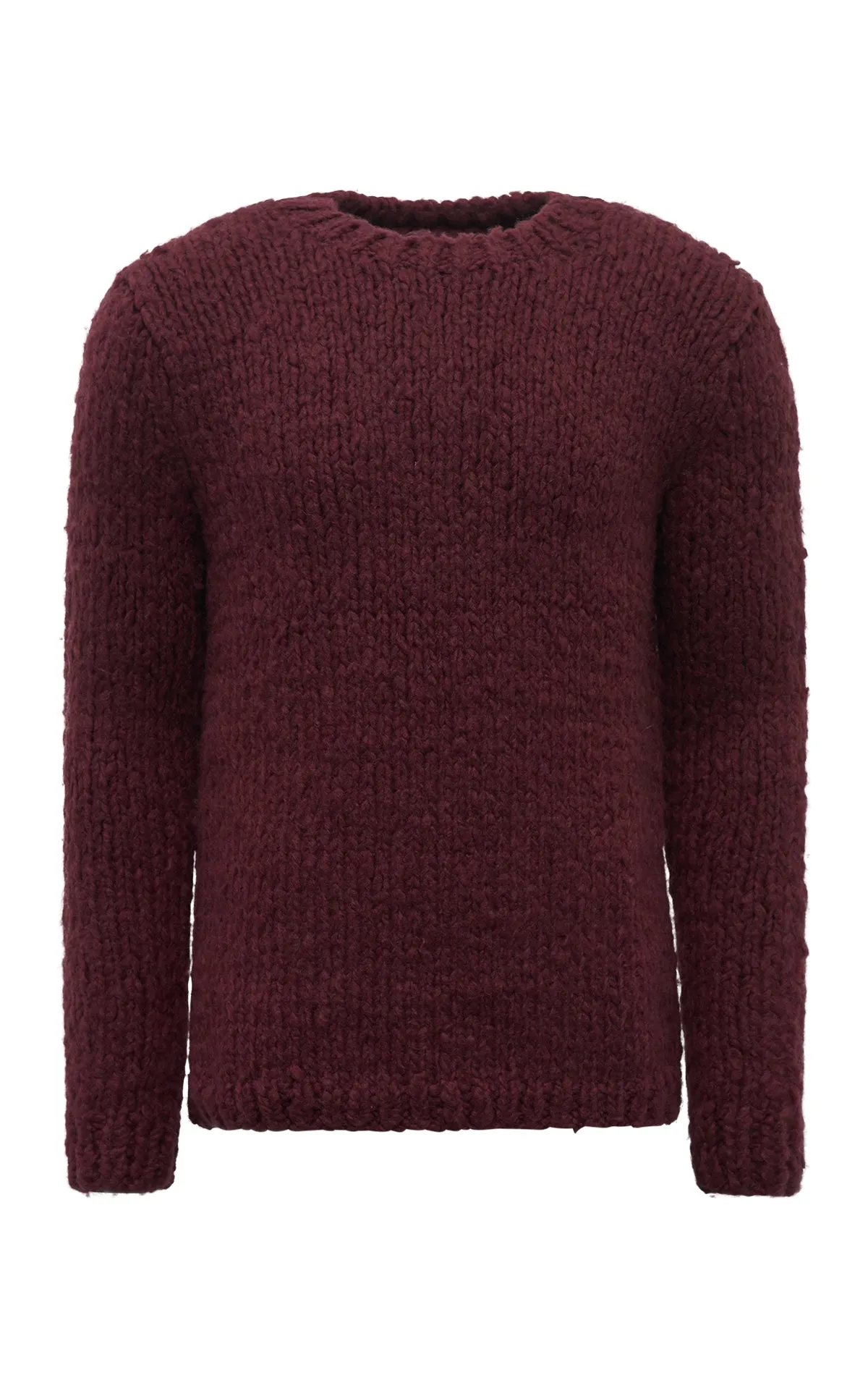 Lawrence Knit Sweater in Bordeaux Welfat Cashmere Basic Sweatshirt
