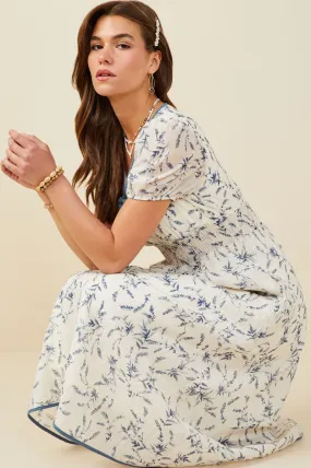 Fresh Stitch Work Favorite Bow Detail Smocked Waist Floral Dress