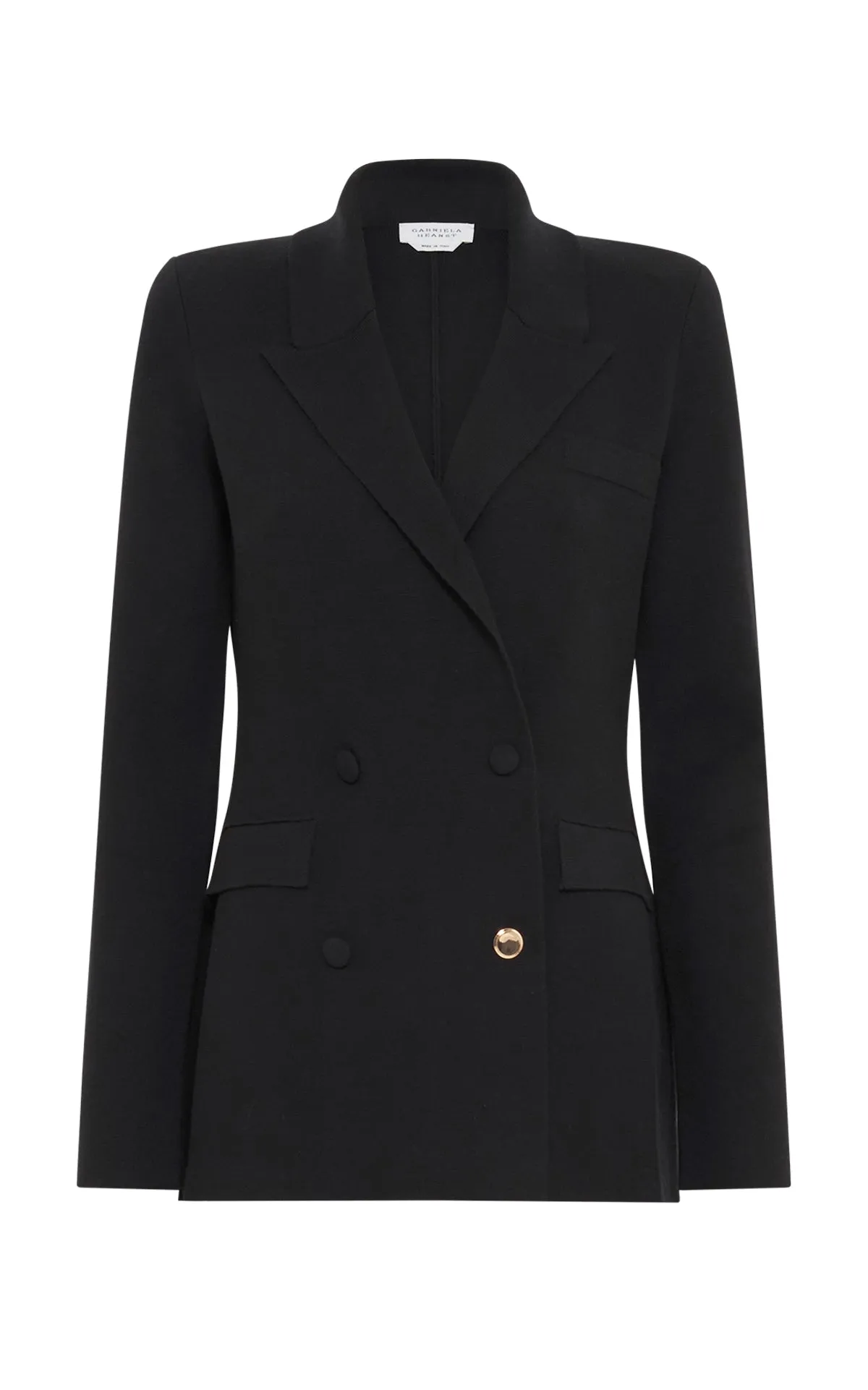 Bowen Knit Jacket in Black Merino Wool Cashmere Relaxed Dress