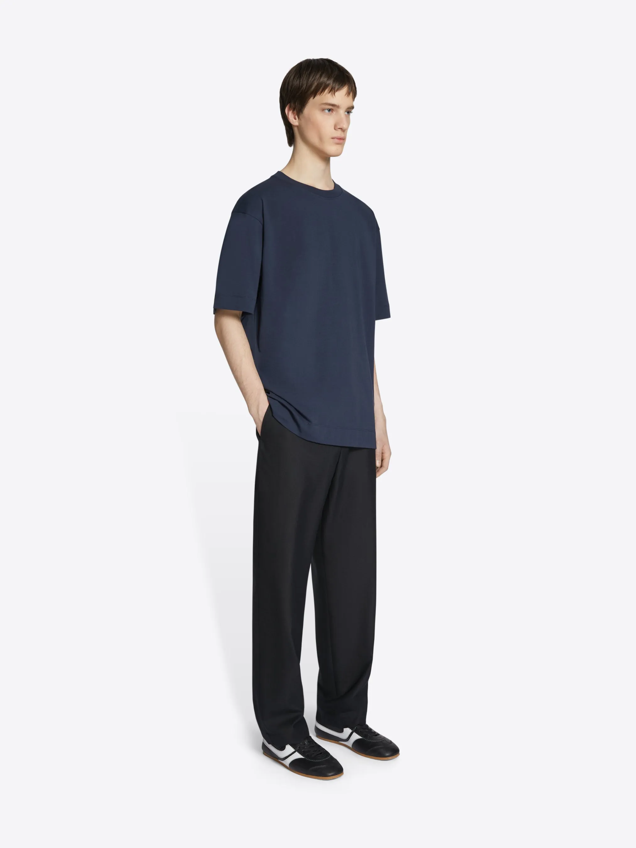 Work Wear Sporty Look Boxy cotton tee
