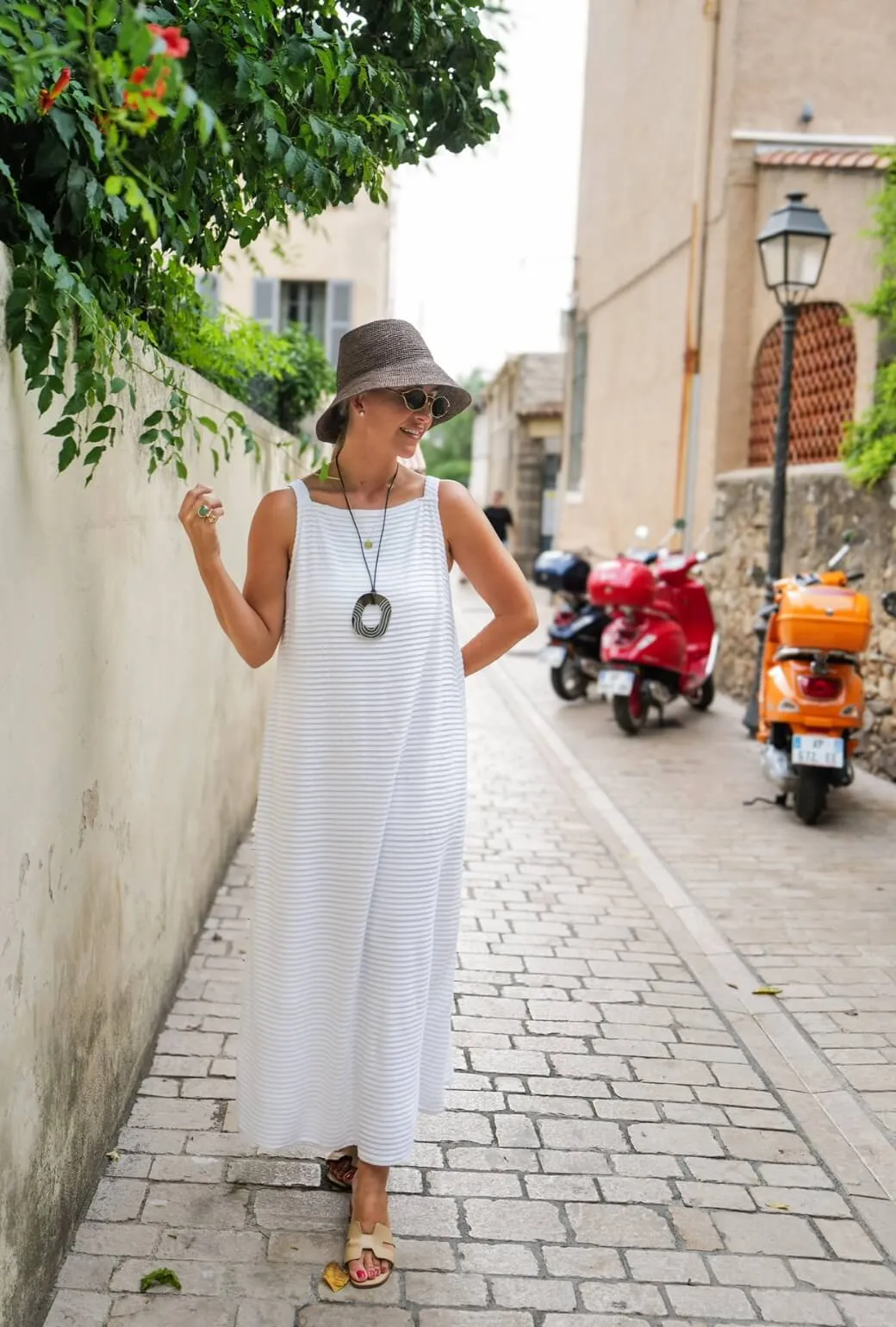 Buru x Megan Stokes The Megan MIDI Dress - White Pintuck Knit Heat Regulating Fabric