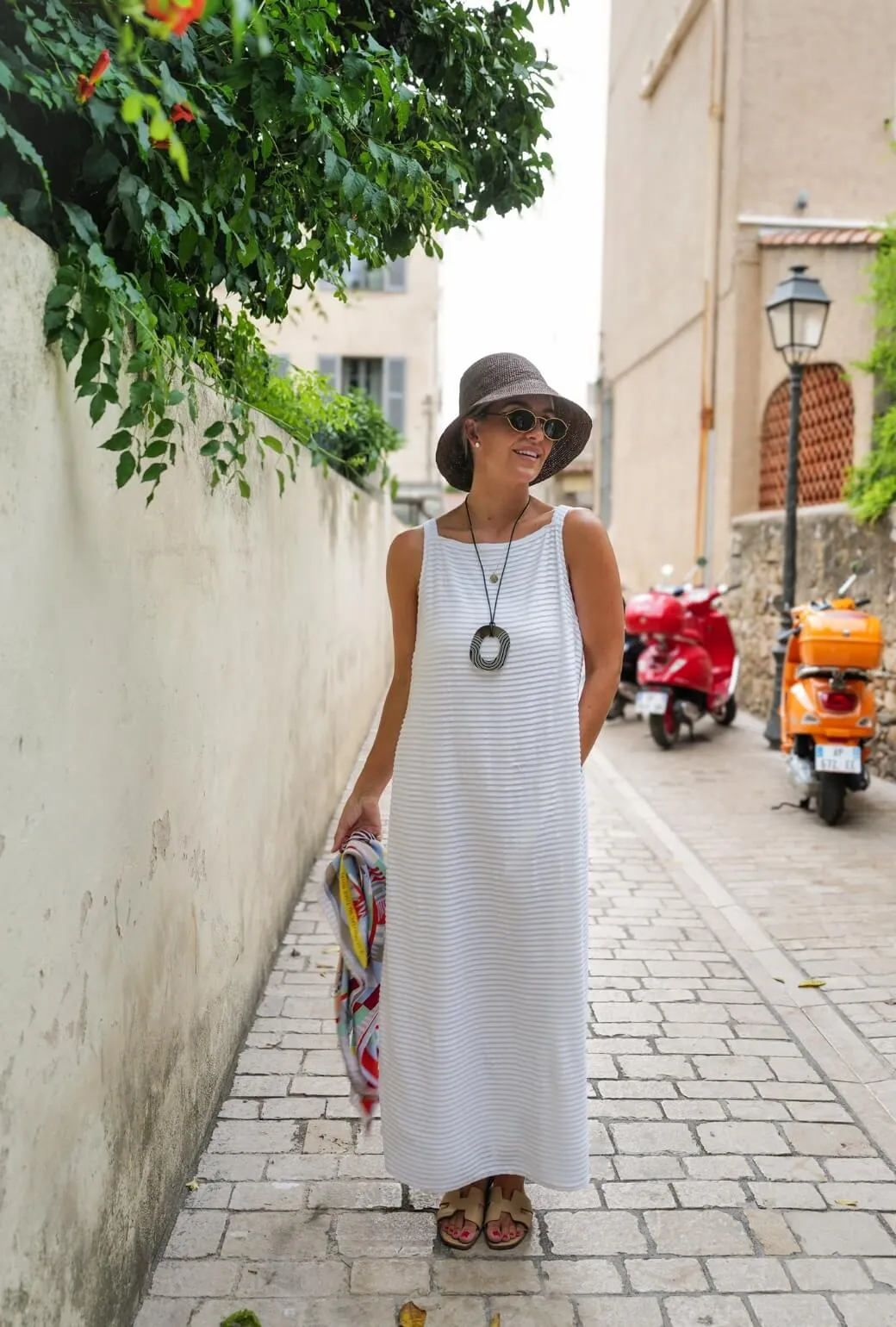 Buru x Megan Stokes The Megan MIDI Dress - White Pintuck Knit Tension Balanced Design
