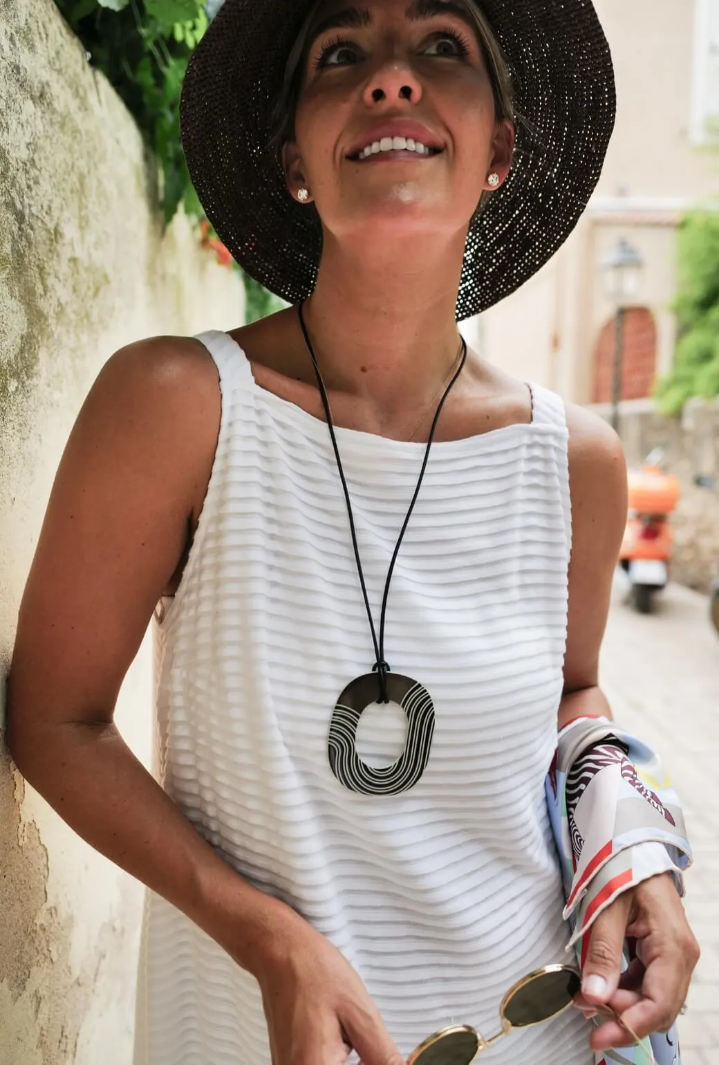 Weighted Hem Formal top Buru x Megan Stokes The Megan MIDI Dress - White Pintuck Knit